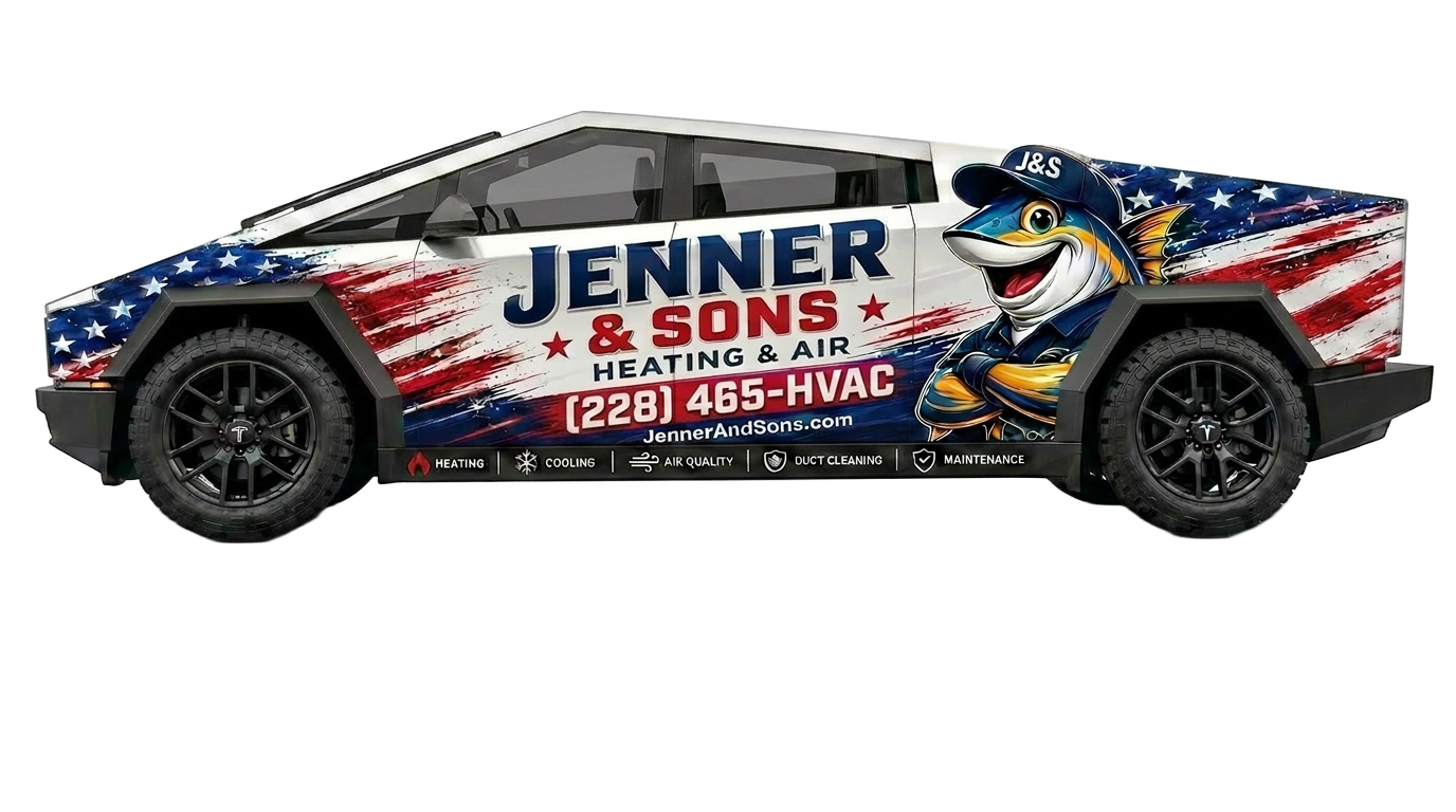 Jenner & Sons Heating & Air branded service van